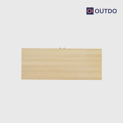 OutDo Urbano Shoe Cabinet with Open Shelf & Tall Legs | Burma Teak and Navy Blue