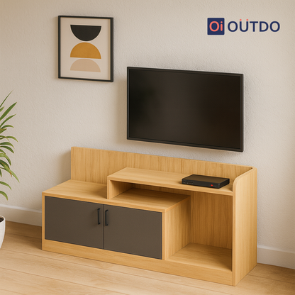 ViewFold TV Unit Thundra Oak Slate Grey