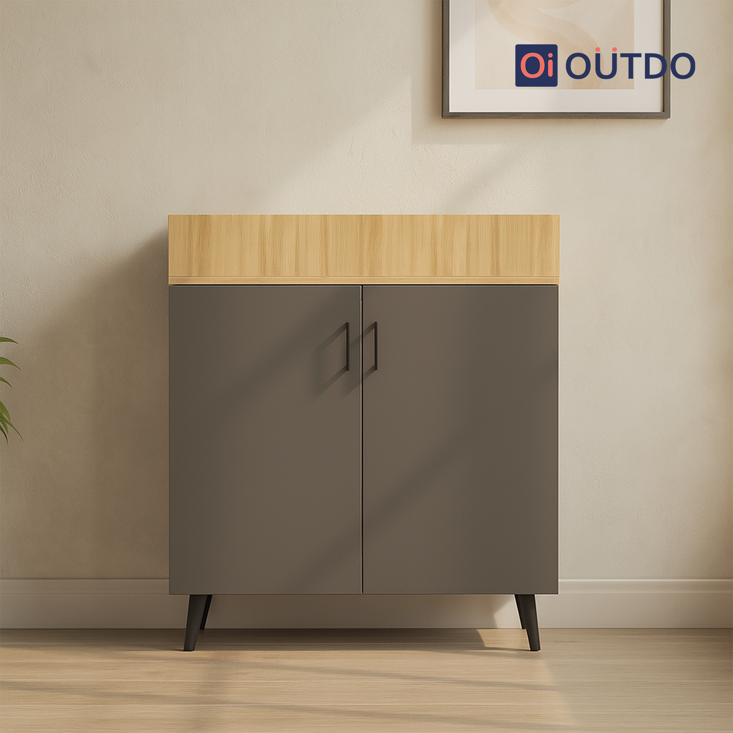 TrayNest Shoe Rack | Tundra Oak  Slate Grey