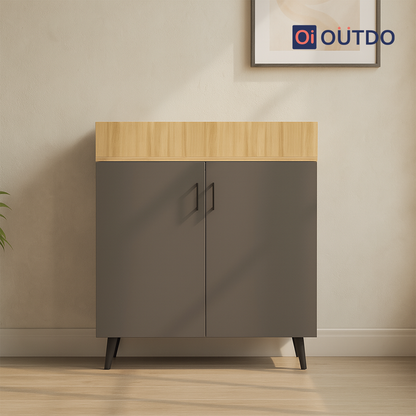 TrayNest Shoe Rack | Tundra Oak  Slate Grey