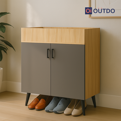 TrayNest Shoe Rack | Tundra Oak  Slate Grey