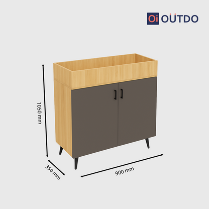 TrayNest Shoe Rack | Tundra Oak  Slate Grey