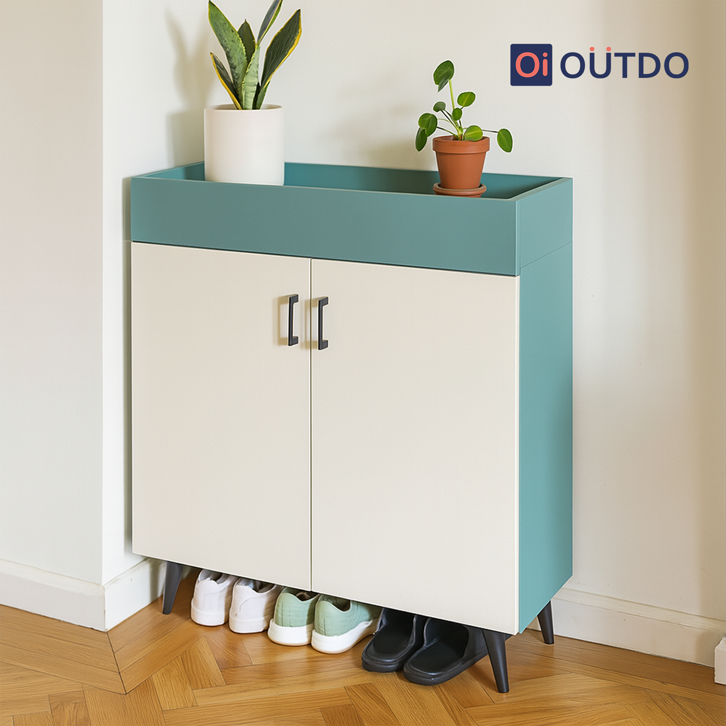 TrayNest Shoe Rack | Fern Green Water Green