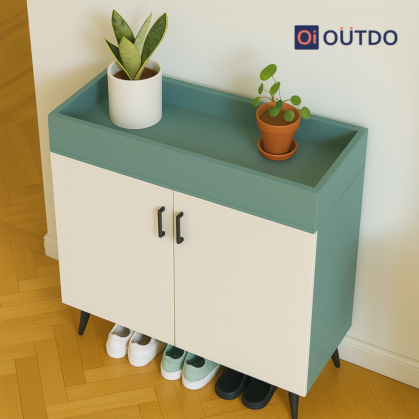 TrayNest Shoe Rack | Fern Green Water Green