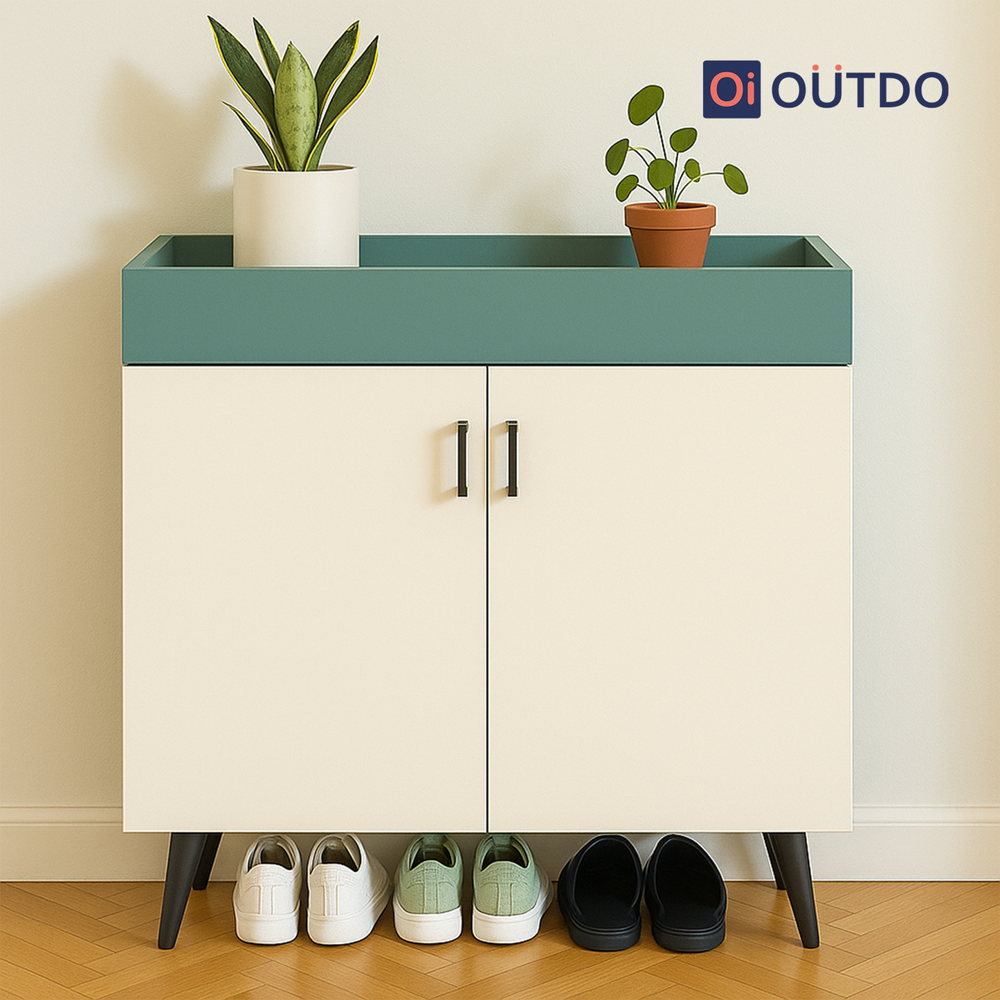 TrayNest Shoe Rack | Fern Green Water Green