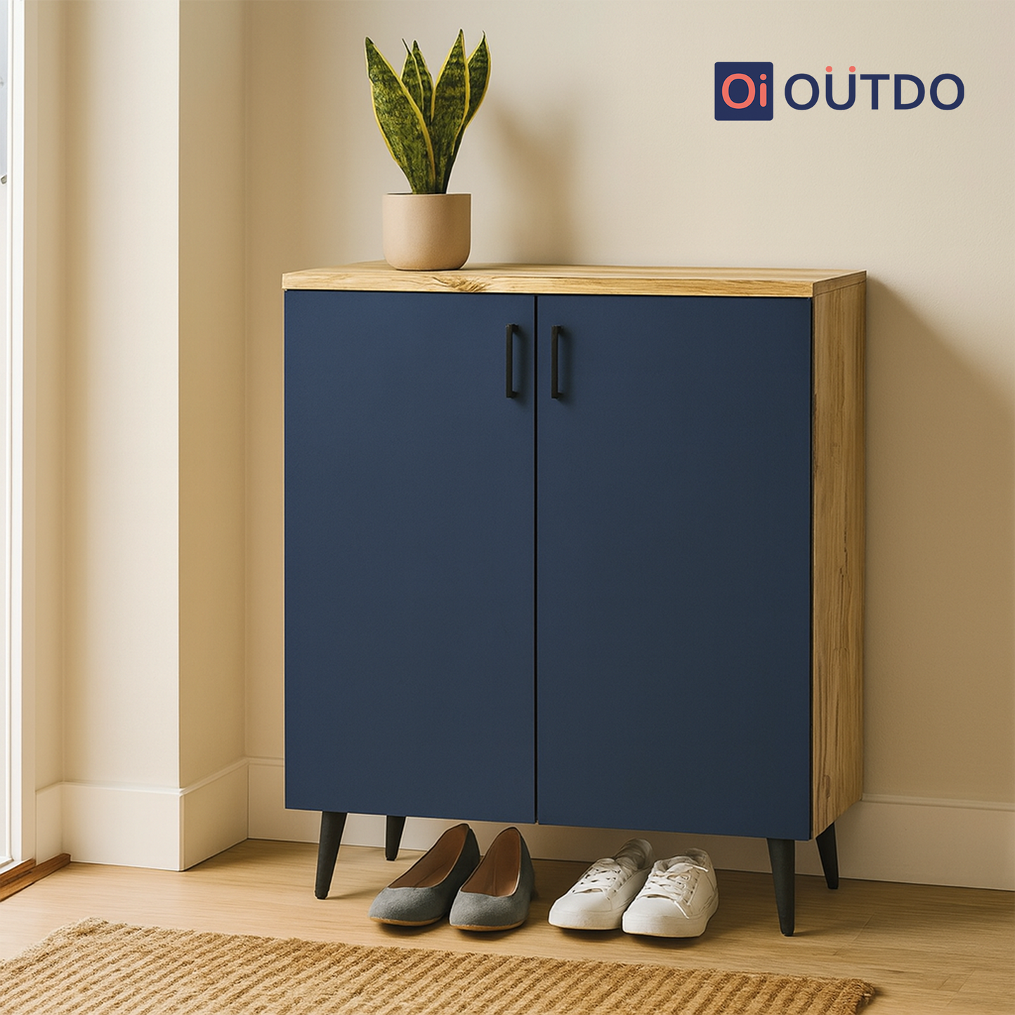 HideStep Shoe Rack | Flagstaff Oak Navy Blue