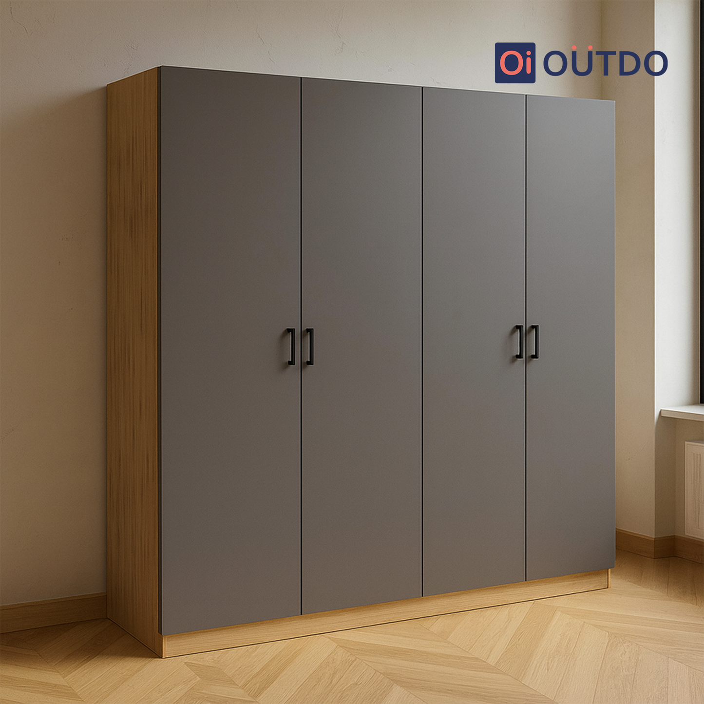 StoreForm 4 Door Wardrobe | Tundra Oak Slate Grey