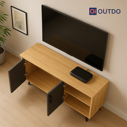 DualView TV Unit Tundra Oak Slate Grey