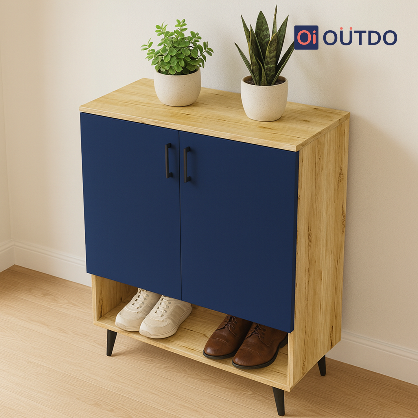 ShoeSync Shoe Rack | Flagstaff Oak Navy Blue