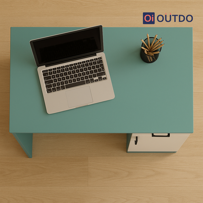 TaskNest Study Desk | Fern Green Water Green