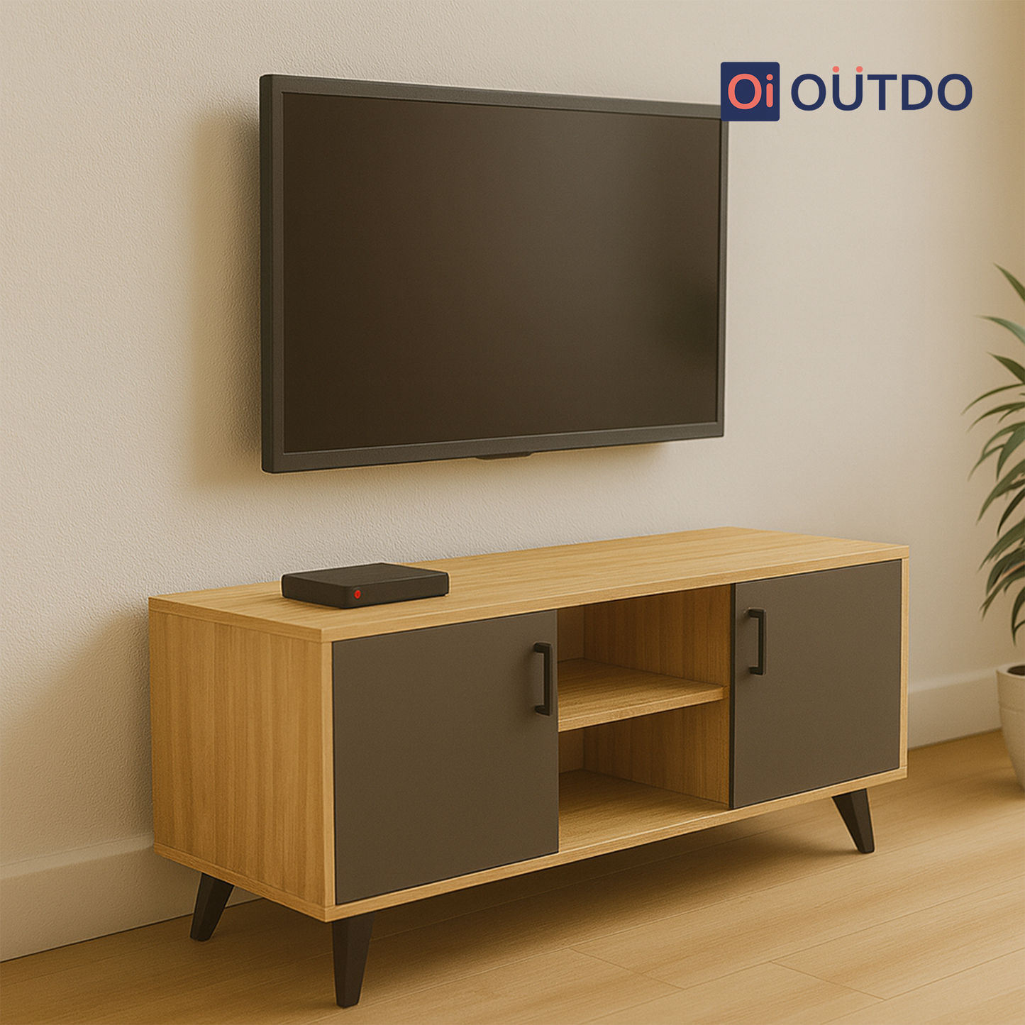 SymView TV Unit Tundra Oak Slate Grey