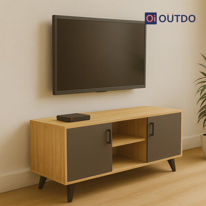 SymView TV Unit Tundra Oak Slate Grey