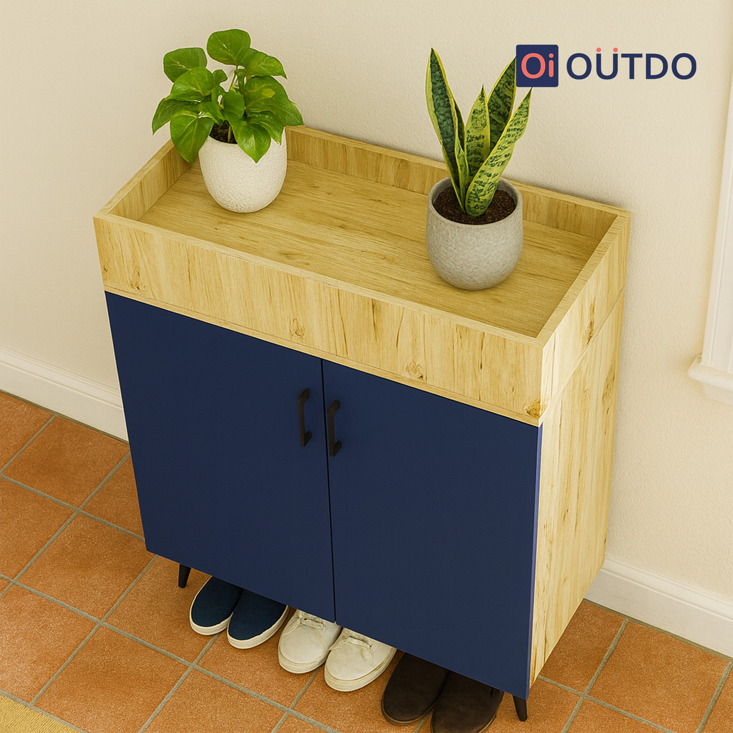 TrayNest Shoe Rack | Flagstaff Oak Navy Blue