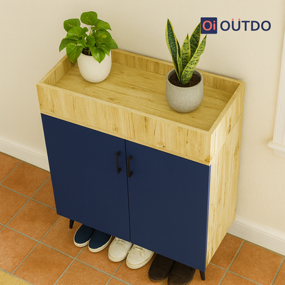 TrayNest Shoe Rack | Flagstaff Oak Navy Blue