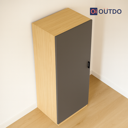 Slimora Single Door Wardrobe | Tundra Oak Slate Grey