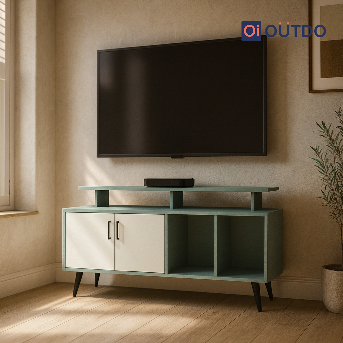 TierView TV Unit | Fern Green Water Green