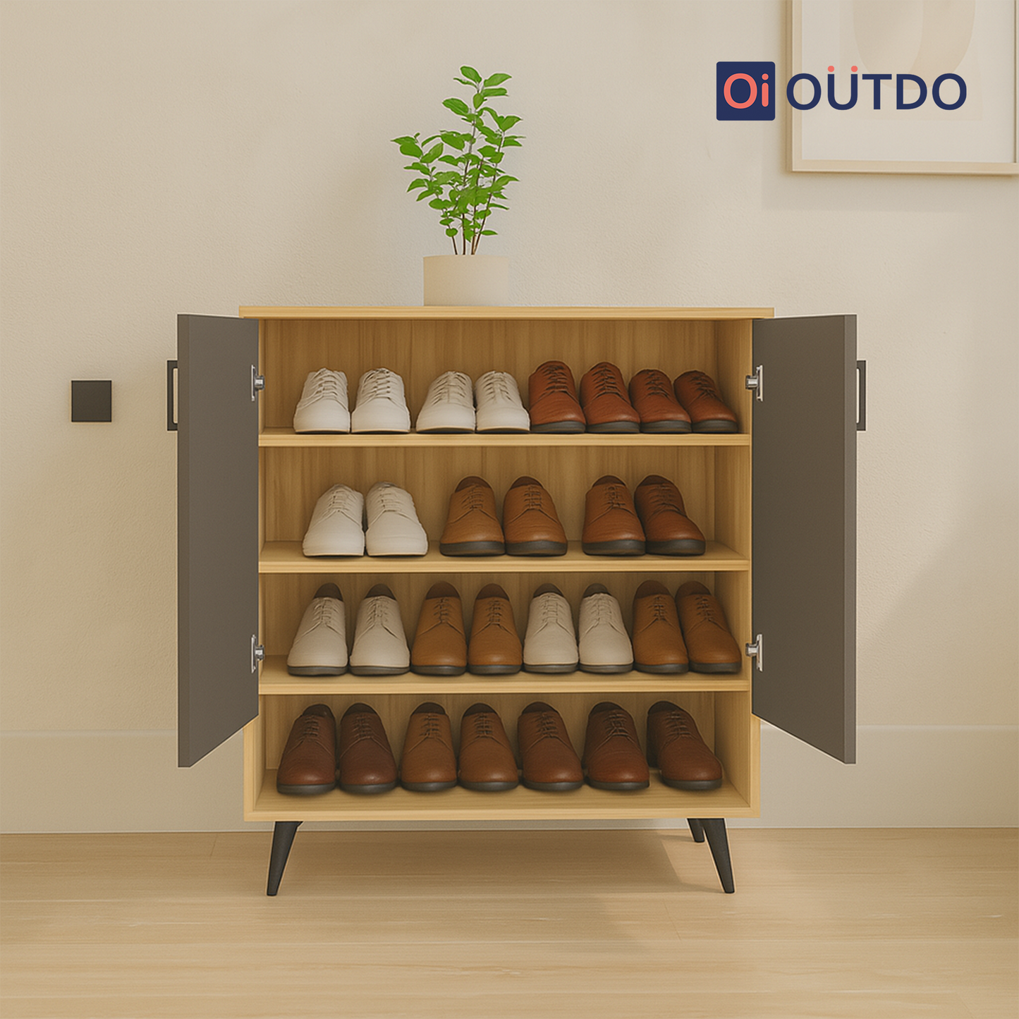 ShoeSync Shoe Rack | Tundra Oak Slate Grey
