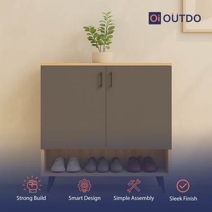 ShoeSync Shoe Rack | Tundra Oak Slate Grey