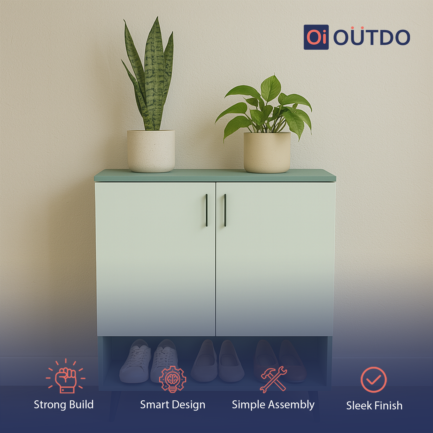 ShoeSync Shoe Rack | Fern Green Water Green