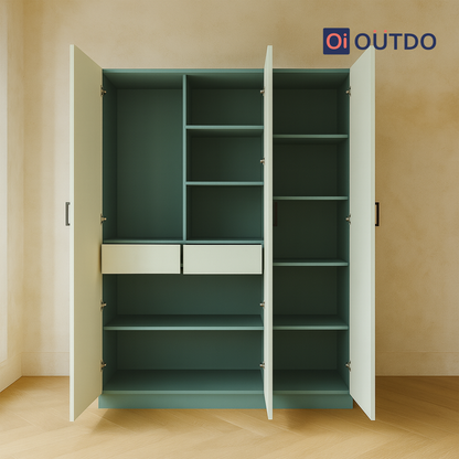 Compaxo 3 Door Wardrobe  | Fern Green Water Green