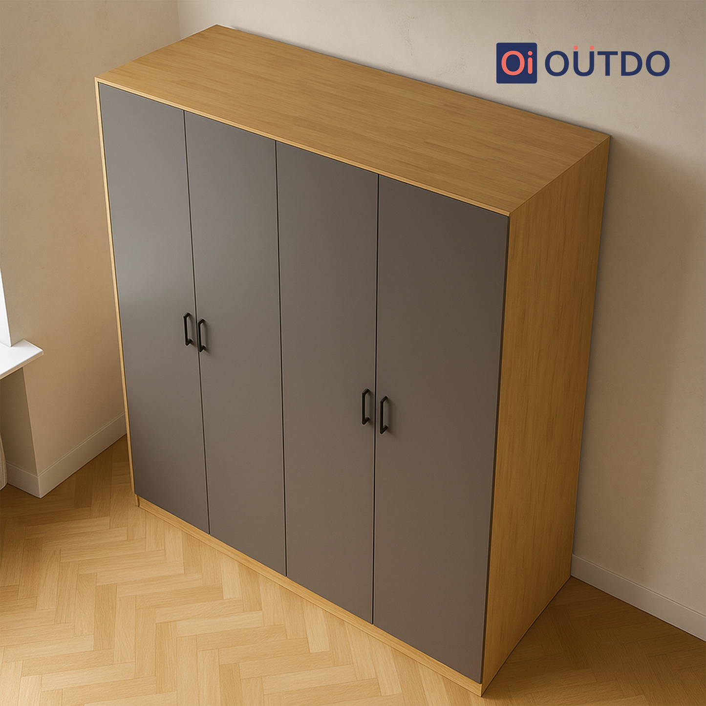 StoreForm 4 Door Wardrobe | Tundra Oak Slate Grey