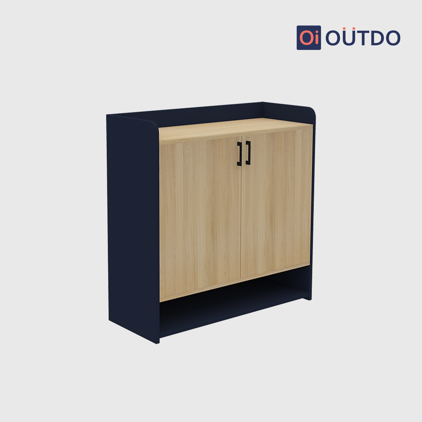 OutDo SlimStep Compact Shoe Rack – Space-Saving Design | Burma Teak and Navy Blue