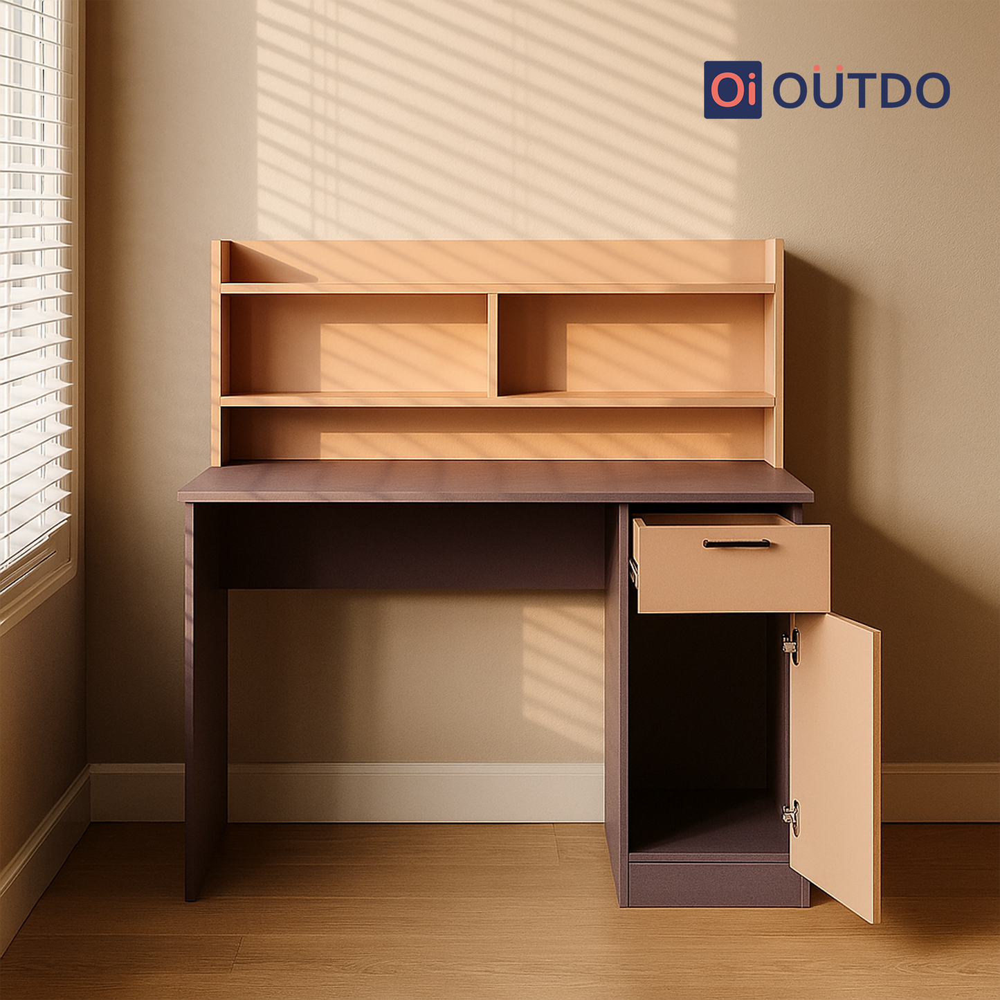 Clario Study Desk with Book Shelf | Voila Clay