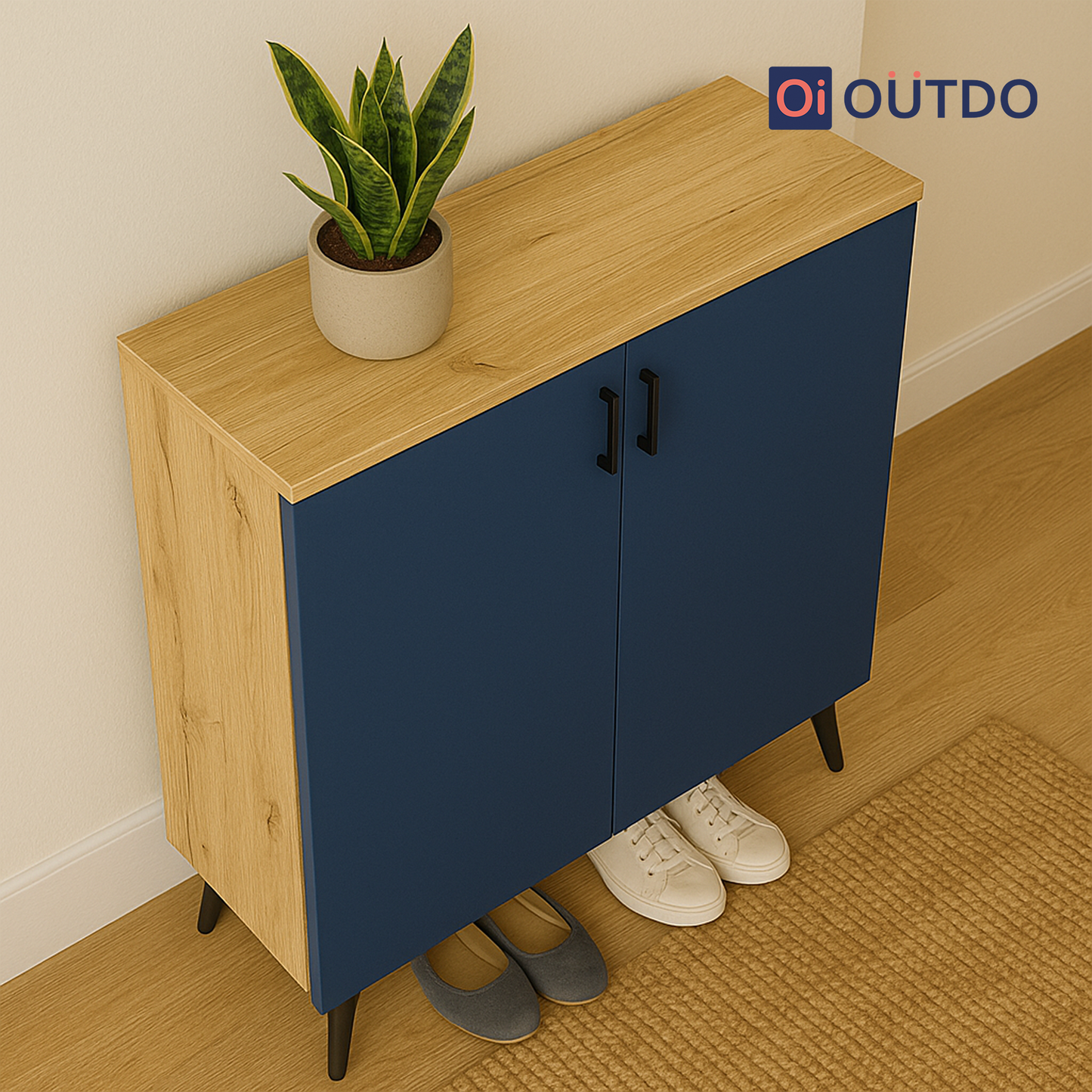 HideStep Shoe Rack | Flagstaff Oak Navy Blue
