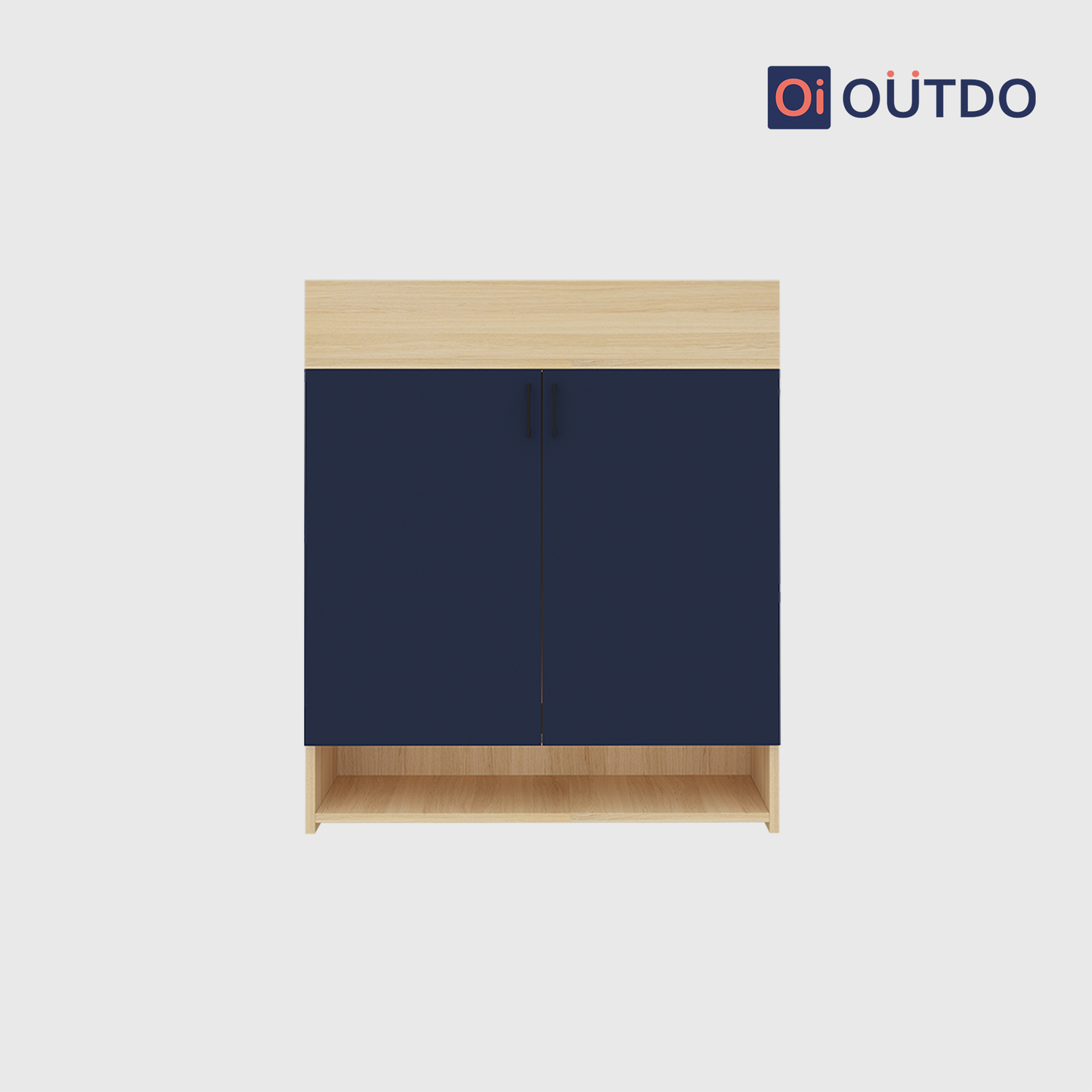 OutDo BloomStep Shoe Rack with Planter Top | Burma Teak and Navy Blue