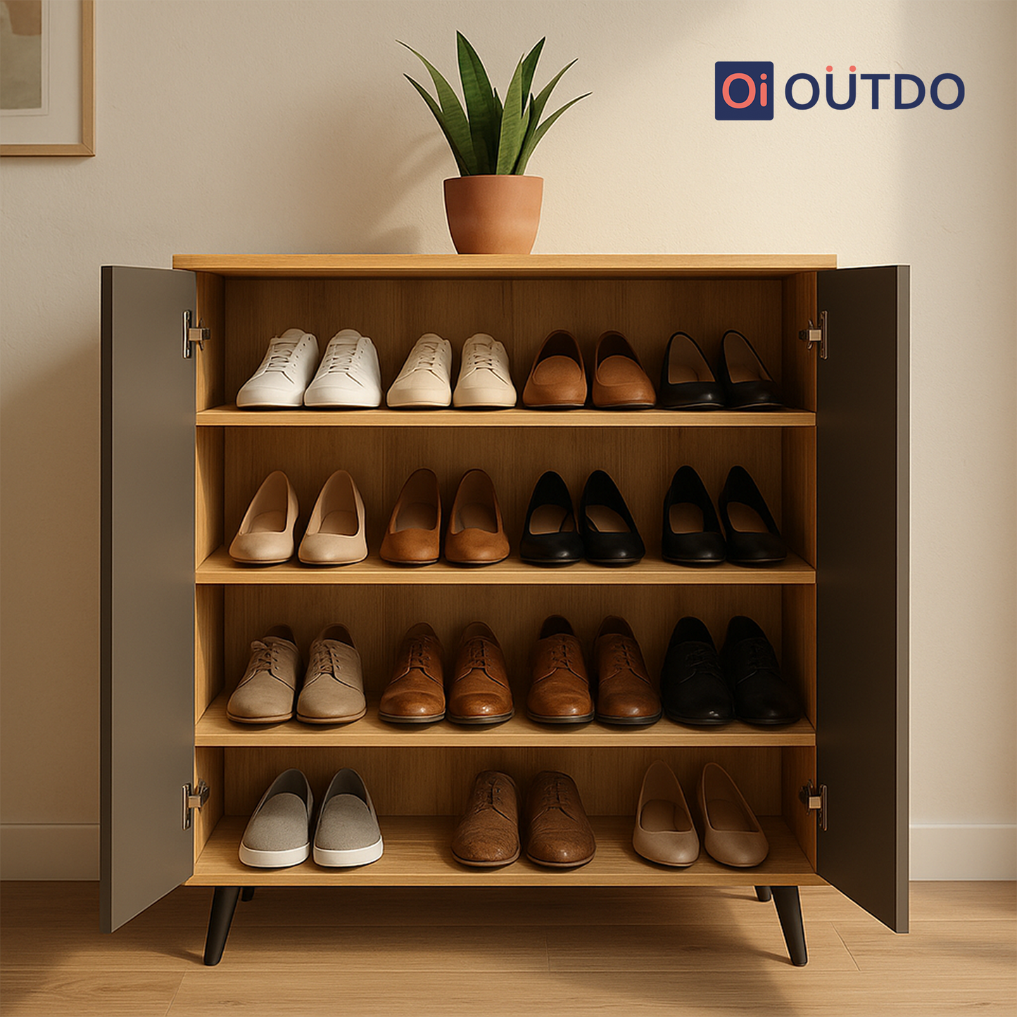 HideStep Shoe Rack |Tundra Oak Slate Grey