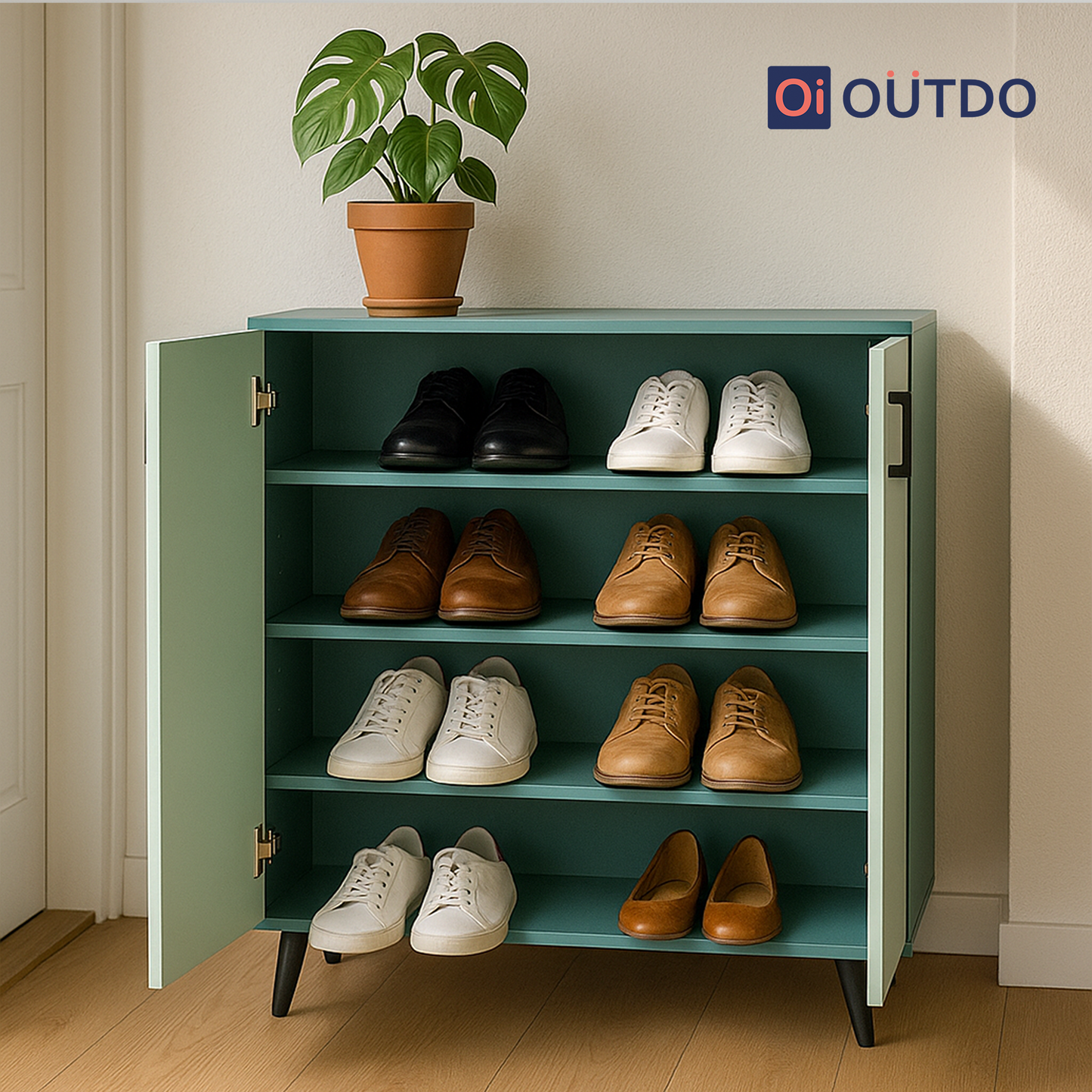 HideStep Shoe Rack | Fern Green Water Green
