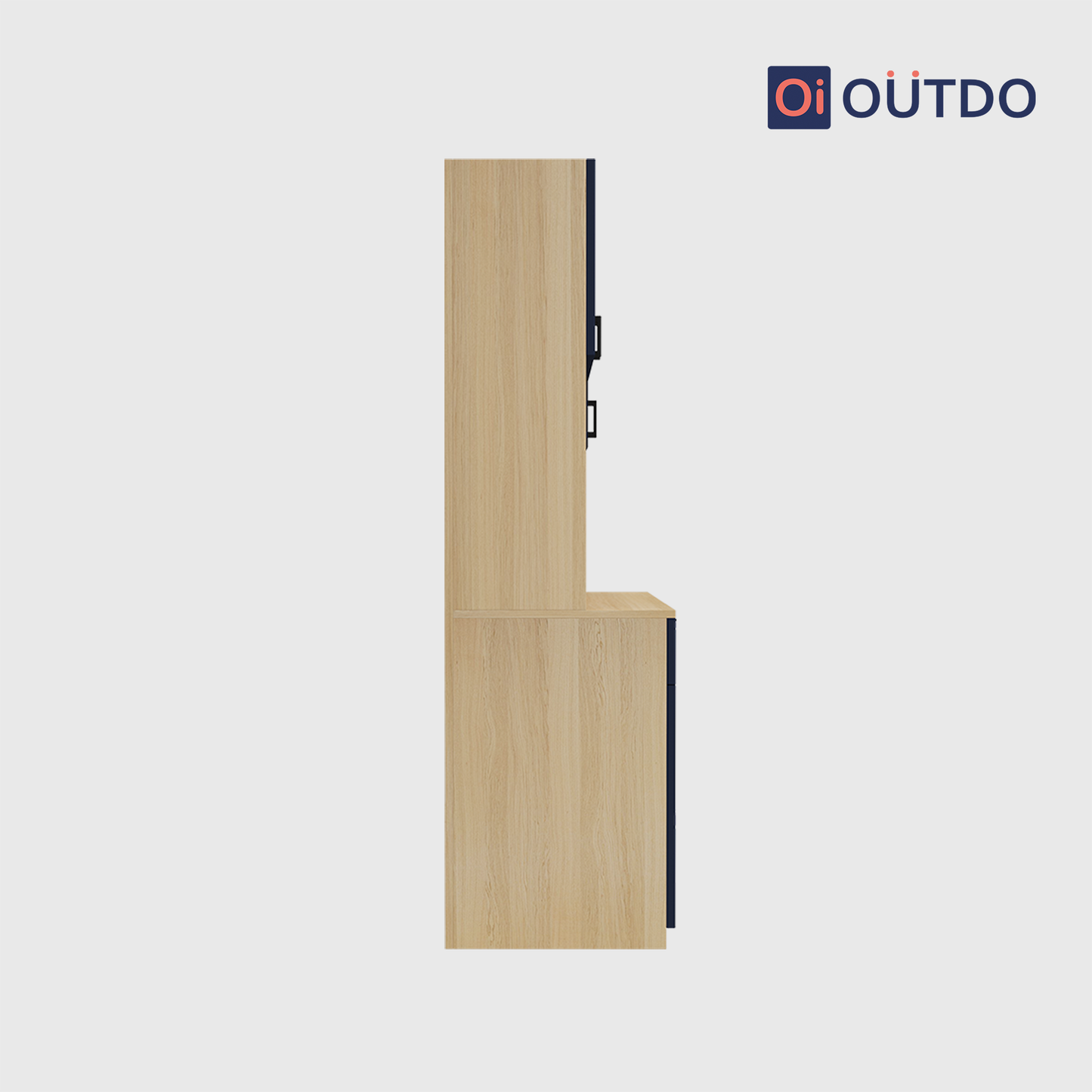 OutDo Vista Modular Crockery Unit – Countertop Edition | Burma Teak and Navy Blue