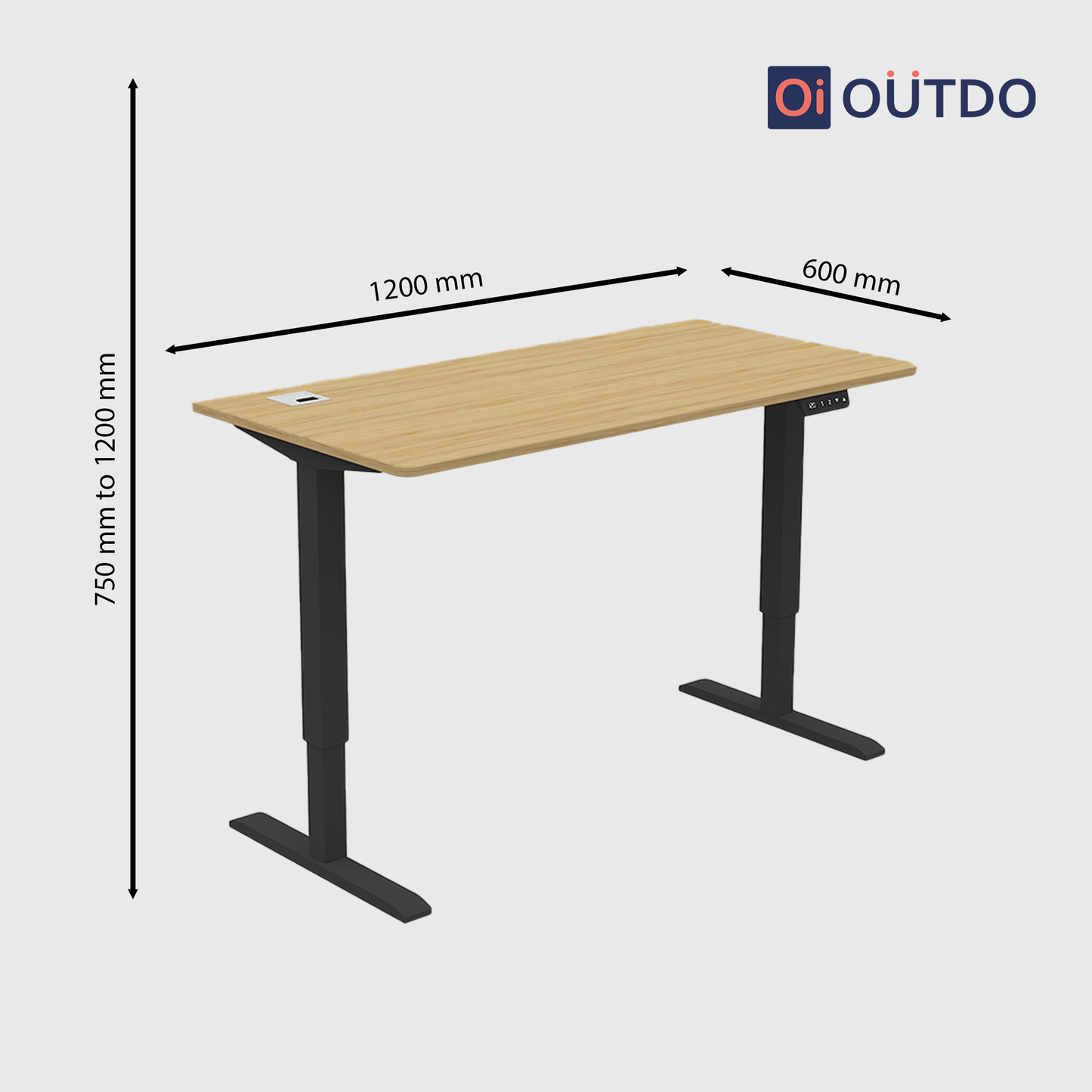 FlexPro Sit-Stand Smart Desk | Tundra Oak