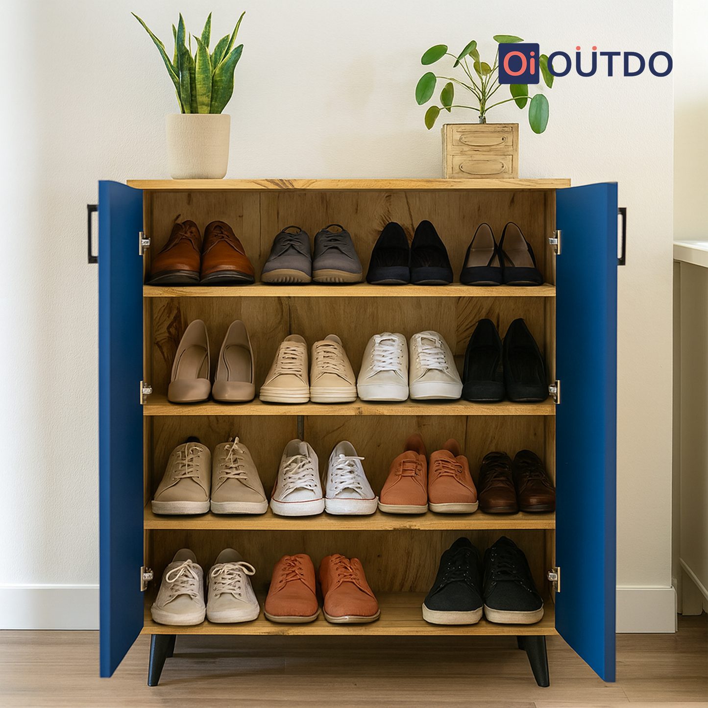 HideStep Shoe Rack | Flagstaff Oak Navy Blue