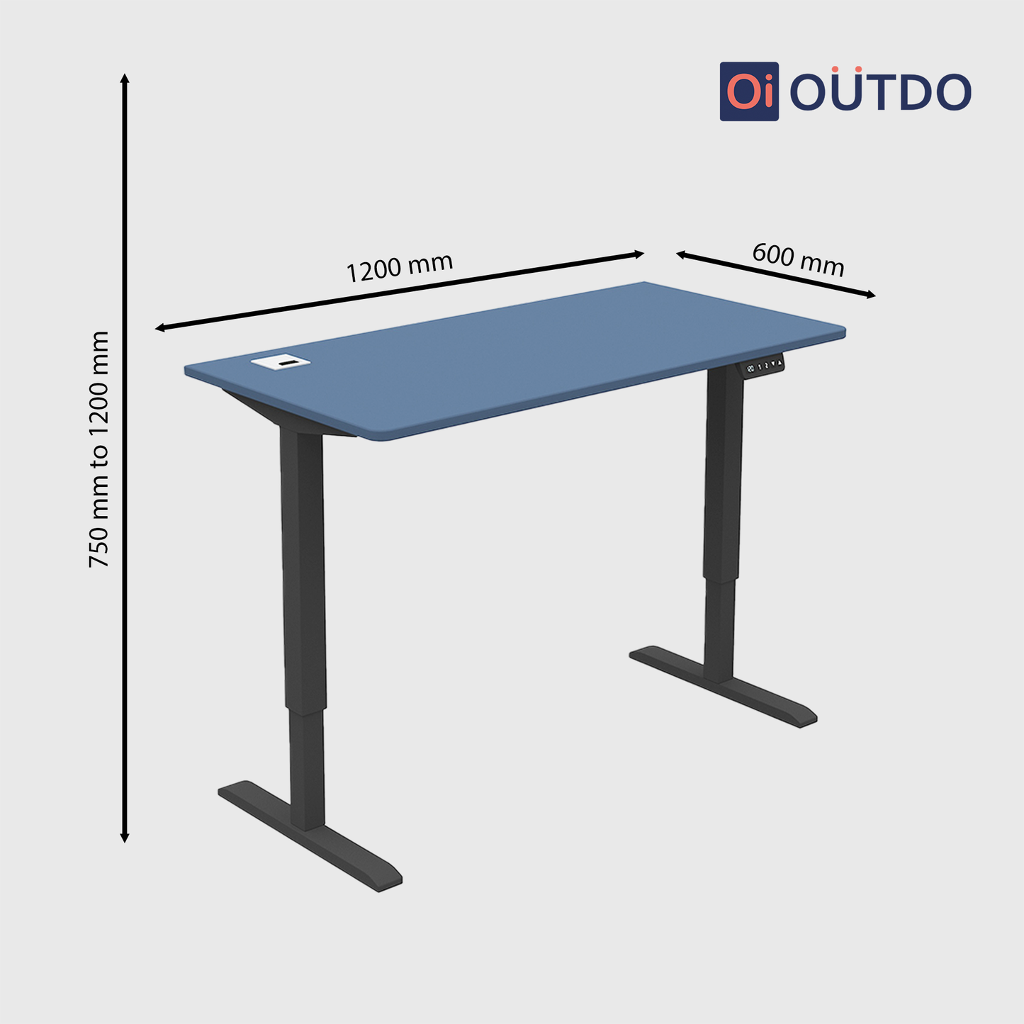 FlexPro Sit-Stand Smart Desk | Navy Blue