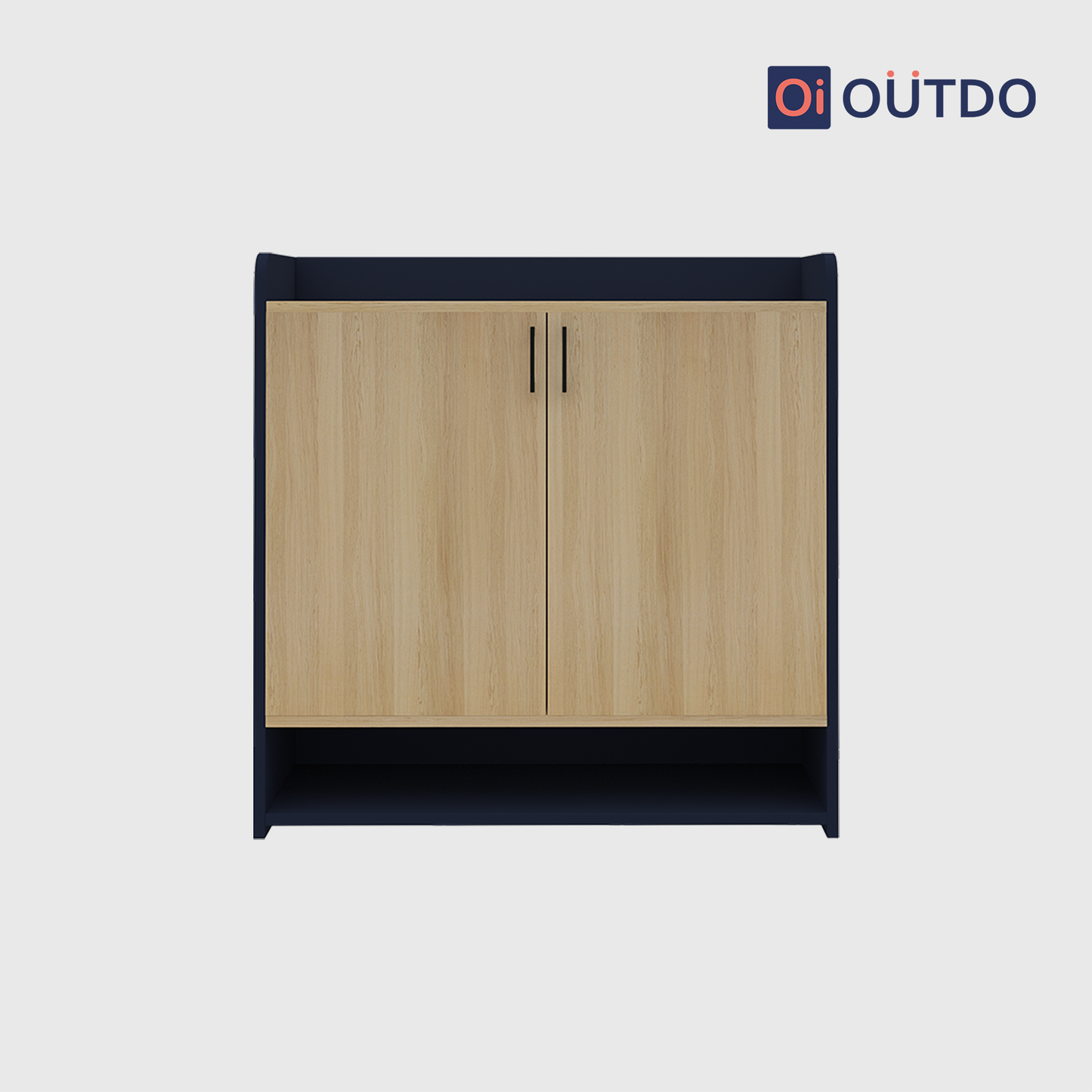 OutDo SlimStep Compact Shoe Rack – Space-Saving Design | Burma Teak and Navy Blue