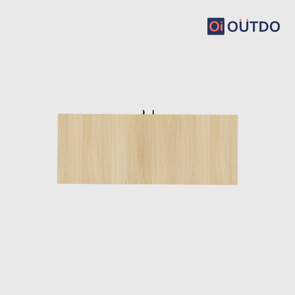 OutDo StepLift Shoe Cabinet with Bottom Shelf & Tall Legs | Burma Teak and Navy Blue